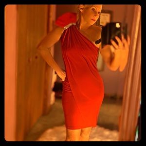 Cherry red cocktail dress